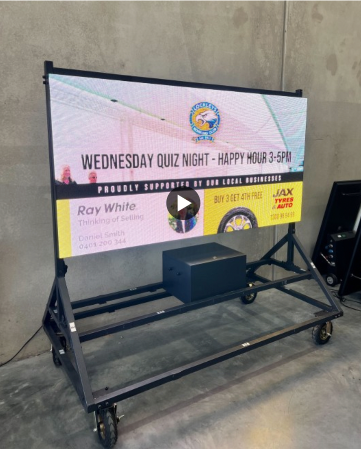 Outdoor LED Screen on Cart with Battery Options - Ergonomic Corpoartion ...
