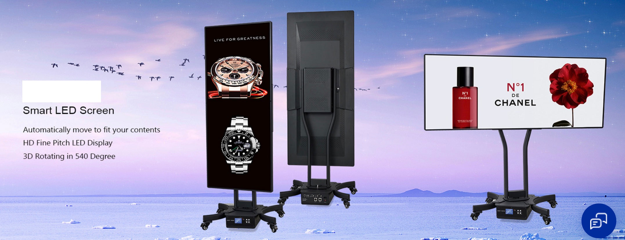 Smart Rotating LED Display Poster 540 degree - Ergonomic Corpoartion ...