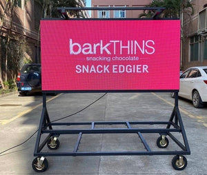 Outdoor LED Screen on Cart with Battery Options