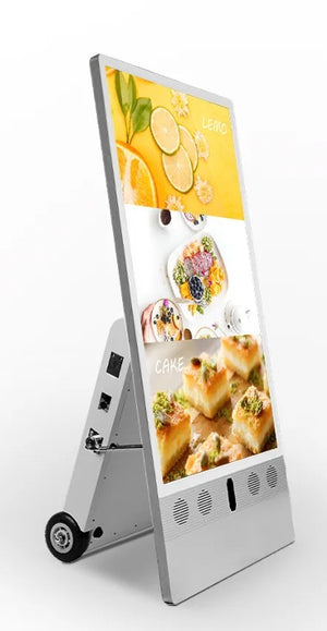 Portable Movable LCD Screen Digital Signage Battery Powered