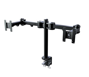 Heavy-Duty Dual Monitor Stand, Clamp on Base, Fully Adjustable Wide Arms, for 2 Screens up to 32 inches with 75 * 75mm and 100 * 100mm VESA, Black (2HDC)