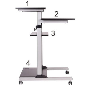 Mobile Stand Up Desk/Height Adjustable Computer Work Station Rolling Presentation Cart (for Monitor or Laptop)