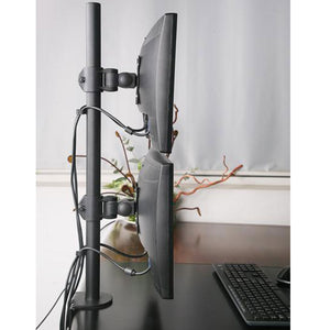 dual vertical monitor arm clamp type