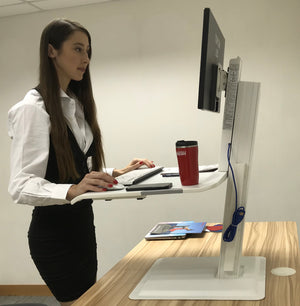 Integrated Sit-Stand Workstation with Separate Monitor Mount (Black)