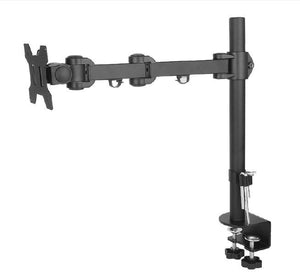 Single LCD Monitor Fully Adjustable Desk Mount Stand Fits One Screen 13 to 27 inch, Full Motion Height Adjustable Articulating Tilt, 22 lbs Weight Capacity - Black (RC1E-N)