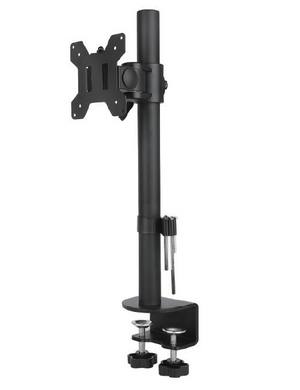Single Monitor Mount for 13-27" Computer Screens, Improved LCD/LED Monitor Riser, Height/Angle Adjustable Single Desk Mount Stand, Holds up to 22lbs, Black (RC-MOUNT)
