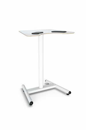 Salli Sit to Stand Round edge Gas Spring Small Desk, with Elbow pads, Excellent both at home and in office