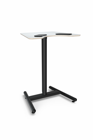 Salli Sit to Stand Round edge Gas Spring Small Desk, with Elbow pads, Excellent both at home and in office